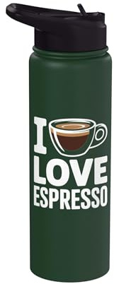 I Love Espresso Coffee Lover Caffeine Cup Stainless Steel Insulated Water Bottle