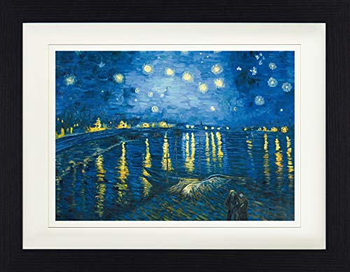1art1 Vincent Van Gogh Poster Sternennacht Über Der Rhône, 1888 Gerahmtes Bild Mit Edlem Passepartout | Wand-Bilder | Im Bilderrahmen 40x30 cm