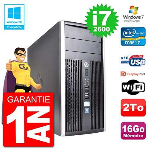 PC HP 6300 MT Intel Core i7-2600 RAM 16Go Disque 2To Graveur DVD WiFi W7 (Reconditionné)