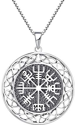 JO WISDOM Wikinger Kompass Anhänger mit Kette Silber 925 Schmuck Damen