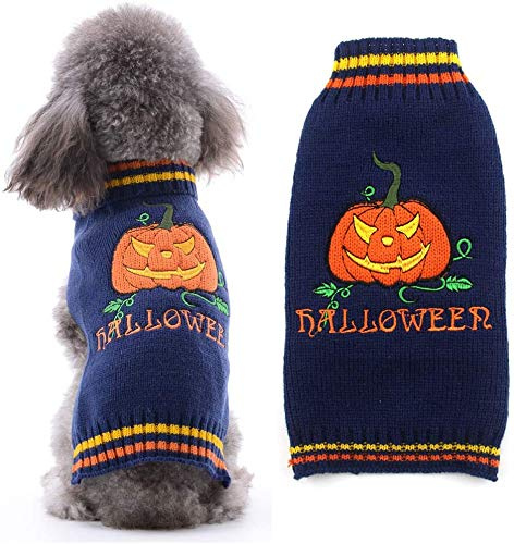DOGGYZSTYLE Halloween Kürbis Hund Pullover Haustier Kostüm Fashion Urlaub Party Puppy Geschenk für Hunde und Katzen