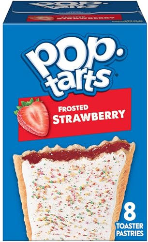 KIMBONNI Toaster Pastries, Breakfast Foods, Kids Snacks, Frosted Strawberry, 13.5oz Box (8 Pop-Tarts)