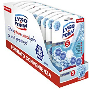 Lysoform Blocchi WC -Ocean Formato Convenienza da 9 Pezzi, Più di 315 Risciacqui