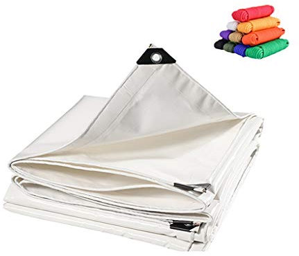 JDKC- Planen Plane, Weiße Dicke Regenfeste, wasserdichte und Sonnenschutz-Gerüst-Leinwand, PVC-Messerschaber für Camping im Freien, (Size : 5X8M)