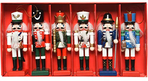 Christmas Decoration Weihnachtsfiguren Nussknacker 12cm Holz 6er Set