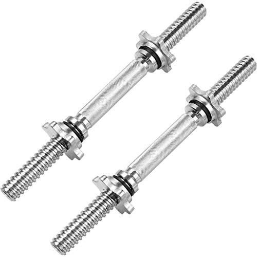 PIAOLING 2 Stück 13.7Inch Edelstahl Kurzhantelstange mit Gewinde Hantel Griffe zu 1INCH Standard-Gewicht Platte for Sport Training Trainings Gym