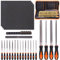 Glarks 25Pcs Hand Metal File Set Include 4Pcs Flat/Triangle/Half-Round/Round Large File, 12pcs Needle Files, 1 Brush, 4pcs Sandpaper and 4 Way Wood Rasp File for Shaping Metal, Wood, and Tools
