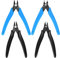 4 Piezas Alicates de Corte, Precisión Alicate Cortador, Alicates Pelacables Pinzas para Electricista Cortador de Precisión de Corte Lateral - Negro, Azul