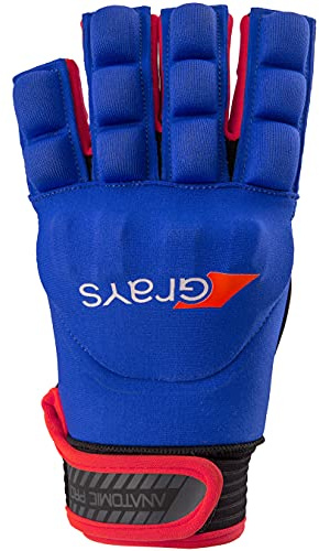 2021 Grays Hockey Anatomic Hand Protection Glove - Left Hand (Navy/Red, Small)