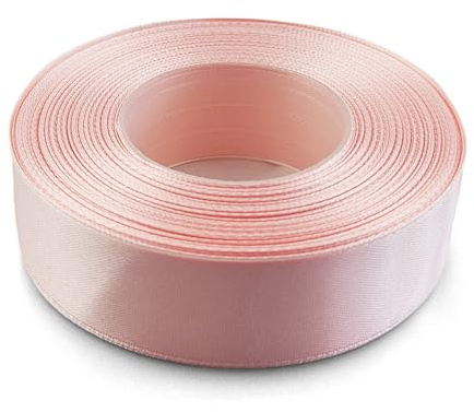 Netuno 1 x nastro di raso 25 mm x 32 m rosa cipria nastro regalo decorativo nastro tessuto rotolo di raso fai da te per matrimonio decorazione palloncini bomboniere confezione regalo arte &