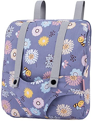 Bebamour Puppentragerucksack, 100% Baumwolle, Kinderrucksack für Puppenzubehör Aufbewahrungstasche(Purple Flower)