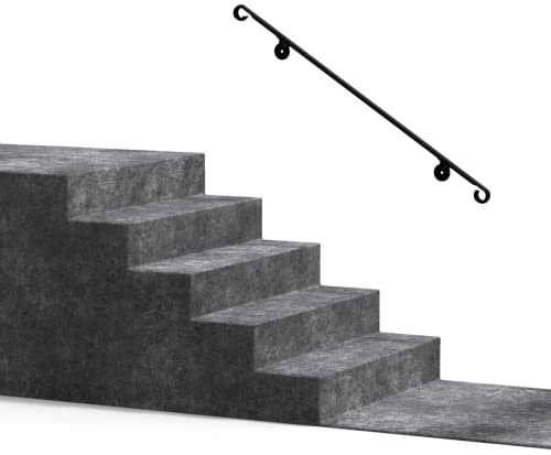 Fortin Ironworks Wrought Iron DIY Handrail - Wall #5-60 Wall Mounted Handrail