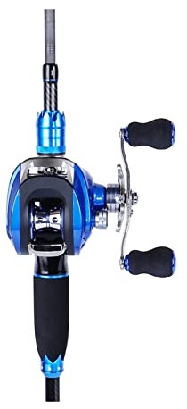 Angelrute Angelset Angelrute 1.8-2.1M Fischköderstab und Baitcasting Rolle Combo CO2 Casting Rod und Casting Fishing Reel Set Angelrute Combo (Color : Yellow, Length : Right Hand)