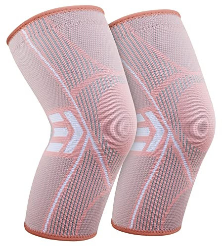 KGONE 2 Pack Knee Support Brace for Women, Compression Knee Sleeve for Arthritis, Joint Pain, Pain Relief, Meniscus Tear, Injury Recovery, Fitness, Running, Work Out, Gym, Hiking, Sports