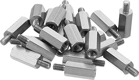 PATIKIL M2.5x10mm+4mm 20Pack Stecker-Buchse Sechskant Abstandshalter Edelstahl PCB Abstandshalter Schrauben für Hauptplatinen Computer Gehäuse Leiterplatten Elektronik