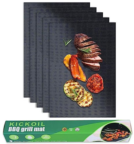 Grill Mats for Outdoor Grill Set of 5 Black BBQ Grill Tools BBQ Accessories