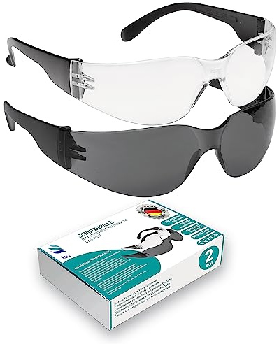 kela 2x Safety Glasses CHAMPION | Made in Germany | 1x Transparent and 1x Tinted shatterproof scratch-resistant work safety eyewear | anti-fog UV protecion, sports glasses