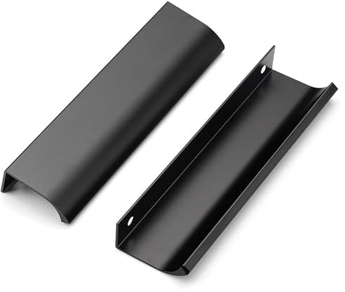Ravinte 10 Stück Griffe für Küchenschränke 128mm Griffe Schwarz Verdeckter Möbelgriffe Modernes Möbelgriffe Schubladengriff
