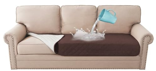 Gluhbirnen Sofaschutz Hund, Sofabezug Wasserdicht, Sofadecken für Sitzfläche, Sofa Überzug Wasserdicht, Sofaüberwurf, Geeignet für Kinder, Haustiere, Hunde, Katzen, Braun, 208 * 88CM