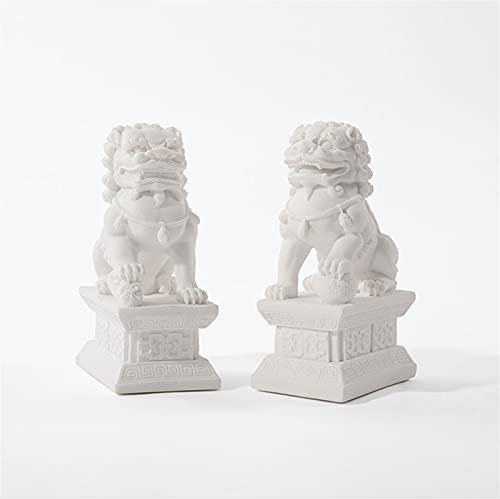 CZAOINCU Raumdekoration Desktop-Dekorationen Feng Shui Wohlhabende Löwenstatue Xinzhong Reichtum Stein Weißer Marmor Jade Innendekoration Statuette Auspicious Ruyi Desktop Ornaments