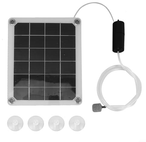 CWOQOCW Solar-Luftsprudler Pumpe, Solar-Sauerstoffpumpe, solarbetriebene Sauerstoffpumpe, Teichwasser-Sauerstoffpumpe, solarbetriebene Luftpumpe, Sauerstoffgeber für Außenpool, Teich, Aquarium,