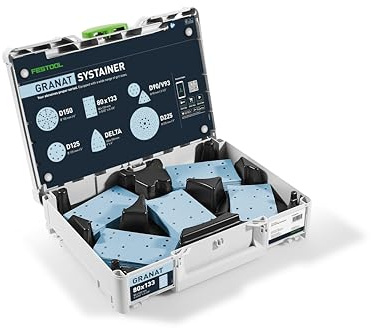 Festool slipmedel-Systainer³ SYS-STF 80X133 GR-set granat, blå