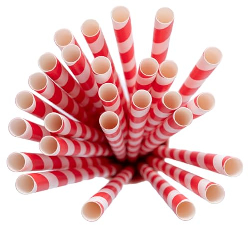 Cocti Candy Floss Paper Sticks - Sturdy & Eco-Friendly - Perfect for Cotton Candy Makers - Food-Grade Quality, Biodegradable & Easy to Use - Pack of 250 - Red & White