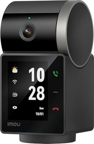 Imou 5MP Cámara Vigilancia con Pantalla, Cámara de Seguridad WiFi Interior, Batería 2000mAh, Videollamada Bidireccional, Visión Nocturna, Detección de Personas y Mascotas, Rex VT Pro