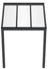 Terrassenüberdachung KD Alpha in Anthrazit mit Polycarbonat klar oder Opal in 200x350cm - Terrassendach aus Aluminium - wetterfeste Überdachung