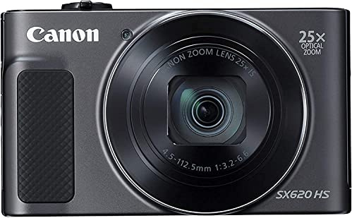 Canon PowerShot SX620 HS Digital Camera (20.2 MP, 25x Optical Zoom, 50x ZoomPlus, 7.5 cm (3 Inch) Display, CMOS Sensor; DIGIC4+, Optical Image Stabiliser, WiFi, NFC, HDMI) Camera, Black (Renewed)
