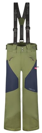 Trollkids Pantalones de esquí para niños Kongsberg, Oliva Dusky, 164
