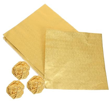 CONGARTENO 200stücke Goldfarbene Aluminiumfolie Lebensmittelverpackung Papier Für Schokolade Bonbons Nougat Frische Schutz Feuchtigkeitsbeständig