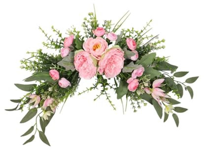 KESOTO Künstliche Blumengirlande für Hochzeitsbögen, Pfingstrosen für Innen Und Außenbereich, Rosa