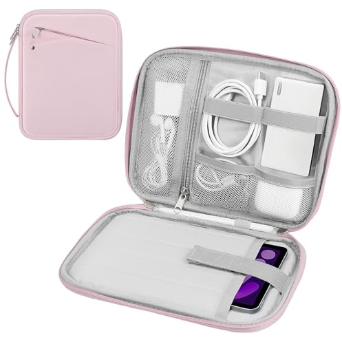 MoKo 7-8 Zoll Gepolsterte Tablet-Tasche mit Griff | Passt für Tablet-Tasche passt für iPad mini A17 Pro 8,3 Zoll, iPad mini 6 8,3 Zoll und iPad mini 5 7,9 Zoll, Rosa