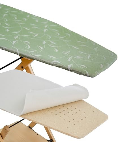 Copertina e Mollettone per Asse da Stiro, Compatibile con Foppapedretti, Colore Argento/Verde, Tessuto 100% Cotone, 115 x 63 cm, Made in Italy