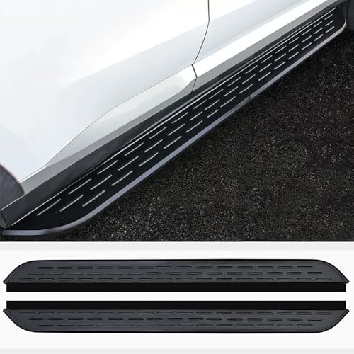 2 estribos laterales para Volkswagen VW Amarok 2011-2021, estribo lateral con pedal, de aluminio, color negro (con soportes)