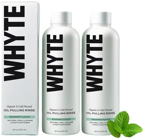 Whyte Spearmint Ölspülung mit kaltgepresstem Bio-Kokosöl – für gesundes Zahnfleisch und frischen Atem – 237 ml (2pcs)
