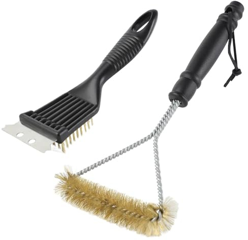 BBQ Cleaner,2 PCS Metal BBQ Grill Scraper and Cleaning Brush, 2 in 1 Pointed Tail Wire Steel Brush Stainless Curl Grill Brushs for Barbecue Grills Kitchen Cleaning Easier and Effective Clean
