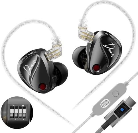 KZ Duonic Cuffie In Ear Gaming, In Ear Monitor con Triplo Driver Magnetico Planare e Doppio Driver Dinamico Superlineare, Auricolari HiFi IEM per gamer, audiofili