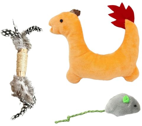Set Di Giocattoli Per Gatti In 3 Pezzi, Peluche, Morbido Al Tatto E Resistente Ai Morsi, Adatto Per L'Intrattenimento Quotidiano Dei Gatti Domestici.