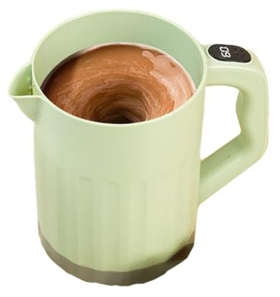 Helilyco Tazza da caffè auto-mescolante, con display digitale della temperatura, ricaricabile tramite USB, per interni in acciaio inox, portatile, da viaggio e ufficio, 18 x 16 x 11 cm, colore: bianco