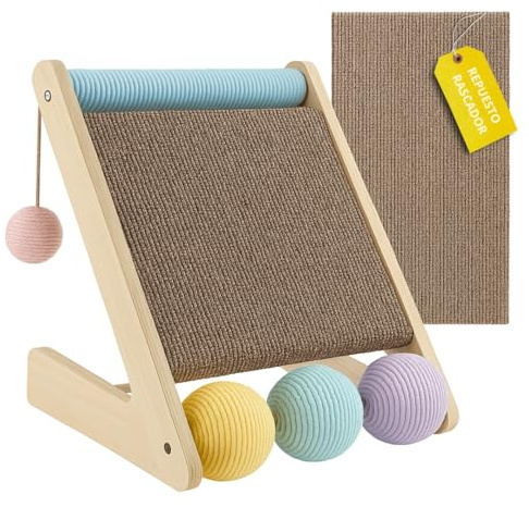 Rascador para Gatos con 1 Recambio de Cartón Extra Incluido, Juguetes para Gato, Rascador Gato, Arranhador para Gatos y Cat Scratcher