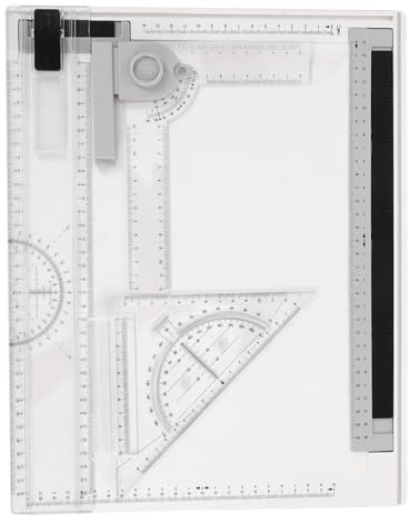 OATIPHO Tragbares Zeichenbrett A4 aus Robustem Kunststoff mit Zeichengeräten und Linealen für Architektur und Outdoor Multifunktionales Architekten Bausatz
