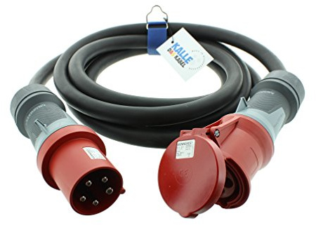 CEE-Verlängerungskabel Gummi H07RN-F 5G 16,0mm² 400V 63A von KALLE DAS KABEL 50 Meter