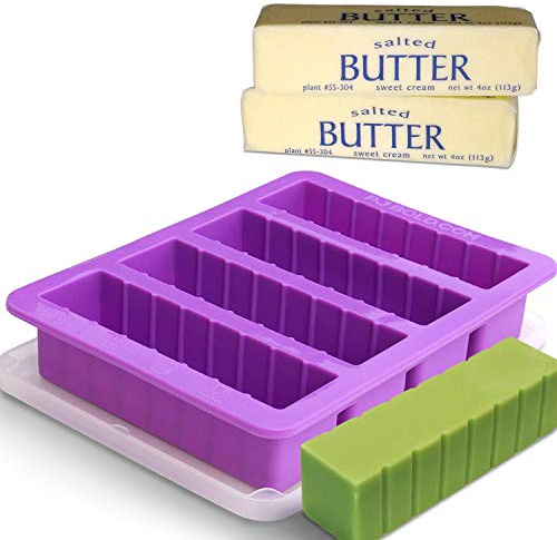 PJ BOLD Silicone Butter Mold Tray with Lid, Purple