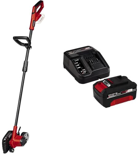 Einhell Akku-Rasenkantenschneider GE-LE 18/190 Li Power X-Change (Li-Ion, 18 V, 3-stufige Tiefeneinstellung, Split-Shaft, Softgrip, inkl. 4 Ah Akku und Ladegerät)schwarz, rot