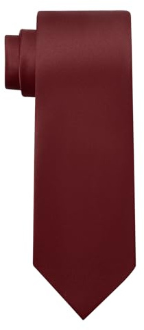 KOOELLE Men's Maroon Tie Solid Pure Color Plain Neckties Formal Burgandy Ties For Men