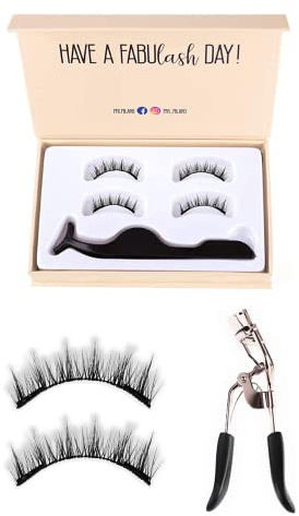 Magnetische Wimpern LUNA Wiederverwendbar – 4-teiliges 3D-Set mit Applikator & Wimpernzange – Wasserfest, Ohne Kleber, Weich & Natürlich – Für Elegantes Augen-Make-up – Geschenkidee
