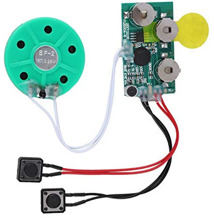 Uadme Einstellbares Sprachmodul, DIY-Grußkarten-Chip 4 Minuten Aufnehmbarer Sprach-Sound-Chip Sprach-Grußkarten Audio-Aufnahme-Chip Kreative Geschenkkarte für Urlaub Weihnachten Neujahr
