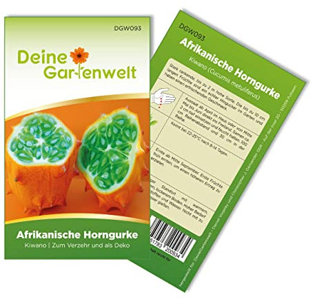 Gurke Kiwano Samen - Cucumis metuliferus - Gurkensamen - Gemüsesamen - Saatgut für 5 Pflanzen